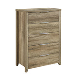 Alice 4 Pieces Bedroom Suite Natural Wood Like MDF Structure Double Size Oak Colour Bed, Bedside Table & Tallboy