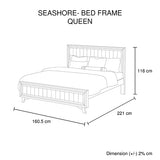 4 Pieces Bedroom Suite Queen Size Silver Brush in Acacia Wood Construction Bed, Bedside Table & Tallboy