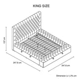 King Size Storage Bed Frame Elegant Luxury Velvet in Navy Blue Colour