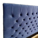 Queen Size Storage Bed Frame Elegant Luxury Velvet in Navy Blue Colour