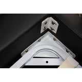 King Size Black Colour Bed Frame Upholstered Faux Leather with Crystal Headrest