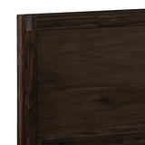 Queen size Bed Frame in Solid Acacia Wood with Medium High Headboard in Chocolate Colour