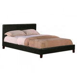 Single Size Leatheratte Bed Frame in Black Colour with Metal Joint Slat Base