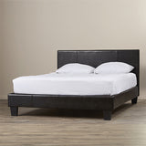 King Size Leatheratte Bed Frame in Black Colour with Metal Joint Slat Base