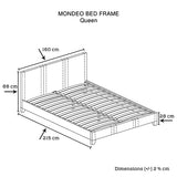 Queen Size Leatheratte Bed Frame in Brown Colour with Metal Joint Slat Base