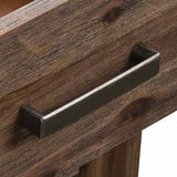 Bedside Table 2 drawers Night Stand in Solid Acacia Wood Chocolate Colour