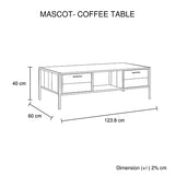 Bedside Table 2 drawers Night Stand Upholstery Fabric Storage in Light Grey Colour