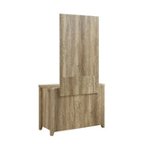 Dresser with 3 Storage Drawers in Natural Wood like MDF in Oak Colour with Mirror