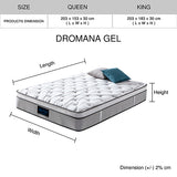 King Mattress in Gel Memory Foam 6 Zone Pocket Coil Soft Firm Bed 30cm Thick