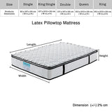 Queen Mattress Latex Pillow Top Pocket Spring Foam Medium Firm Bed