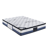 Queen Mattress Latex Pillow Top Pocket Spring Foam Medium Firm Bed