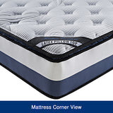 Queen Mattress Latex Pillow Top Pocket Spring Foam Medium Firm Bed