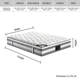 Mattress Euro Top King Size Pocket Spring Coil with Knitted Fabric Medium Firm 34cm Thick