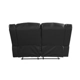 2 Seater Recliner Sofa In Faux Leather Lounge Couch in Black