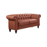 3+2+1 Seater Brown Sofa Lounge Chesterfireld Style Button Tufted in Faux Leather