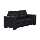 3+2 Seater Lounge Leatherette Sofa Couch with Wooden Frame in Black Colour