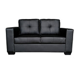 3+2 Seater Lounge Leatherette Sofa Couch with Wooden Frame in Black Colour