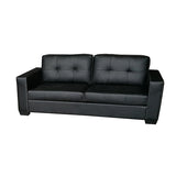 3+2 Seater Lounge Leatherette Sofa Couch with Wooden Frame in Black Colour