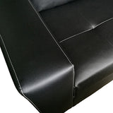 3+2 Seater Lounge Leatherette Sofa Couch with Wooden Frame in Black Colour