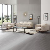 3+2 Seater Sofa Beige Fabric Lounge Set for Living Room Couch with Wooden Frame