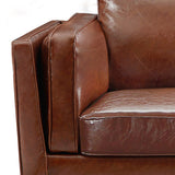 3+2+1 Seater Sofa Brown Leather Lounge Set for Living Room Couch with Wooden Frame