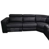 6 Seater Real Later sofa Black Color Lounge Set for Living Room Couch with Adjustable Headrest