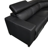 6 Seater Real Later sofa Black Color Lounge Set for Living Room Couch with Adjustable Headrest