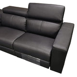 6 Seater Real Later sofa Black Color Lounge Set for Living Room Couch with Adjustable Headrest