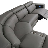 6 Seater Real Later sofa Grey Color Lounge Set for Living Room Couch with Adjustable Headrest