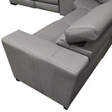 6 Seater Real Later sofa Grey Color Lounge Set for Living Room Couch with Adjustable Headrest