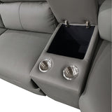 6 Seater Real Later sofa Grey Color Lounge Set for Living Room Couch with Adjustable Headrest