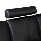 Lounge Set Luxurious 6 Seater Faux Leather Corner Sofa Living Room Couch in Black with 2x Ottomans