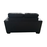 2 Seater Lounge Leatherette Sofa Couch with Wooden Frame in Black Colour