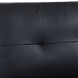 2 Seater Lounge Leatherette Sofa Couch with Wooden Frame in Black Colour