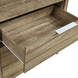 Tallboy with 5 Storage Drawers Natural Wood like MDF in Oak Colour