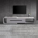 TV Cabinet with 2 Storage Drawers With High Glossy Assembled Entertainment Unit in White colour