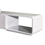 TV Cabinet with 2 Storage Drawers With High Glossy Assembled Entertainment Unit in White colour