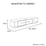 TV Cabinet with 2 Storage Drawers With High Glossy Assembled Entertainment Unit in White colour