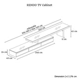 TV Cabinet with 2 Storage Drawers Extendable With Glossy MDF Entertainment Unit in White Color