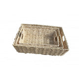 Set Of 3 Rectangular Seagrass Baskets