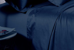 Luxton King Size 500TC Cotton Sateen Fitted Sheet (Navy Color)