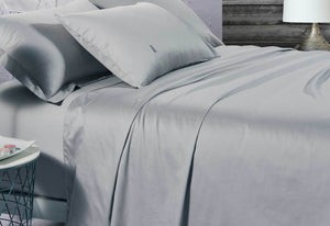 Luxton King Size 500TC Cotton Sateen Fitted Sheet (Silver Color)