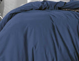 Luxton Queen Size Indigo Vintage Washed Cotton Quilt Cover Set(3PCS)