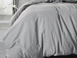 Luxton Queen Size Pewter Vintage Washed Cotton Quilt Cover Set(3PCS)