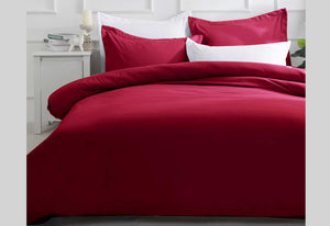 King Size Burgundy Quilt Cover Set (3PCS)