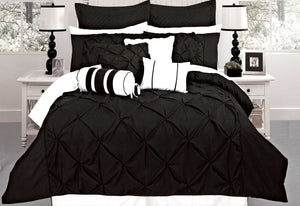 Queen Size Black Diamond Pintuck Quilt Cover Set(3PCS)