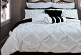 King Size White Diamond Pintuck Quilt Cover Set(3PCS)