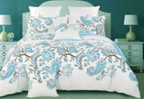 Luxton King Size Cotton White Blue Paisley Quilt Cover Set (3PCS)