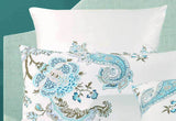 Luxton King Size Cotton White Blue Paisley Quilt Cover Set (3PCS)