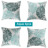 Luxton Cotton Linen Tropical Palm Cushion Covers 4pcs Pack